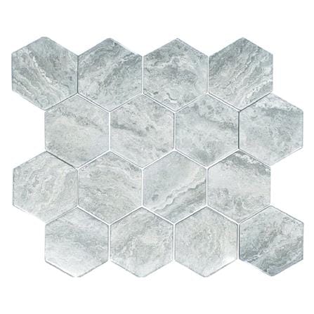 โมเสคพอร์ซเลน 30.4x26.4 ซม. TARA LUNE HExAGON สีเทา_0