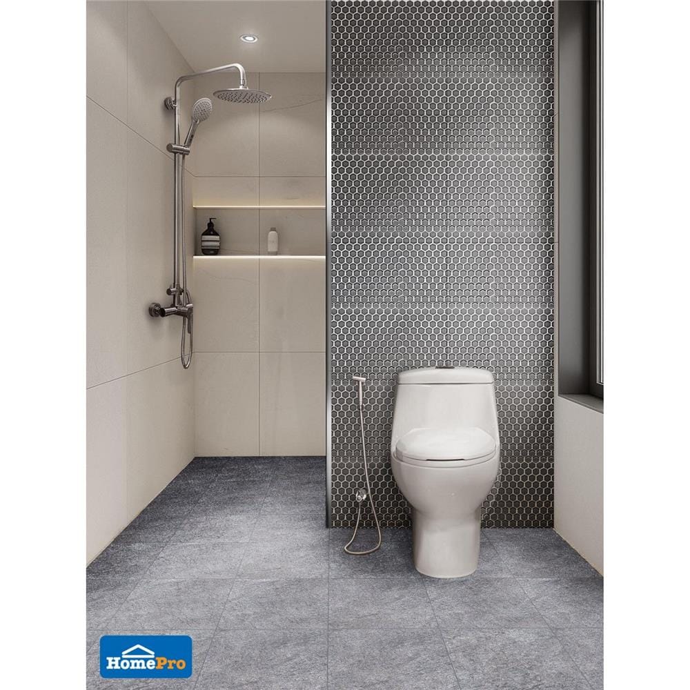 โมเสคพอร์ซเลน 29.8x25.8 ซม. TARA DAWN HExAGON PLATINUM สีเงิน