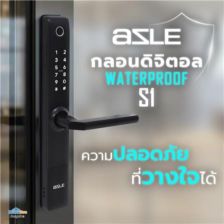 กลอนดิจิตอล AZLE S1 WATERPROOF SLIDE สีดำ_4