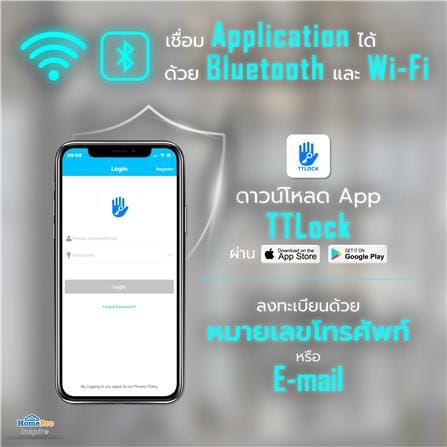 กลอนดิจิตอล AZLE S1 WATERPROOF SLIDE สีดำ_5