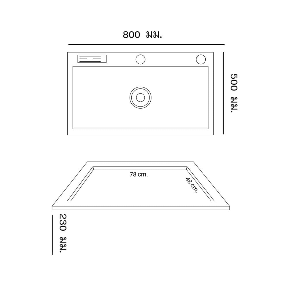ซิงค์ฝัง 1 หลุม DYNA HOME DH-8050-ST สีเงิน