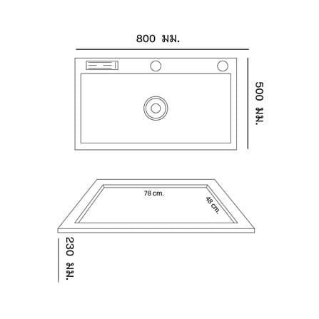 ซิงค์ฝัง 1 หลุม DYNA HOME DH-8050-ST สีเงิน_3