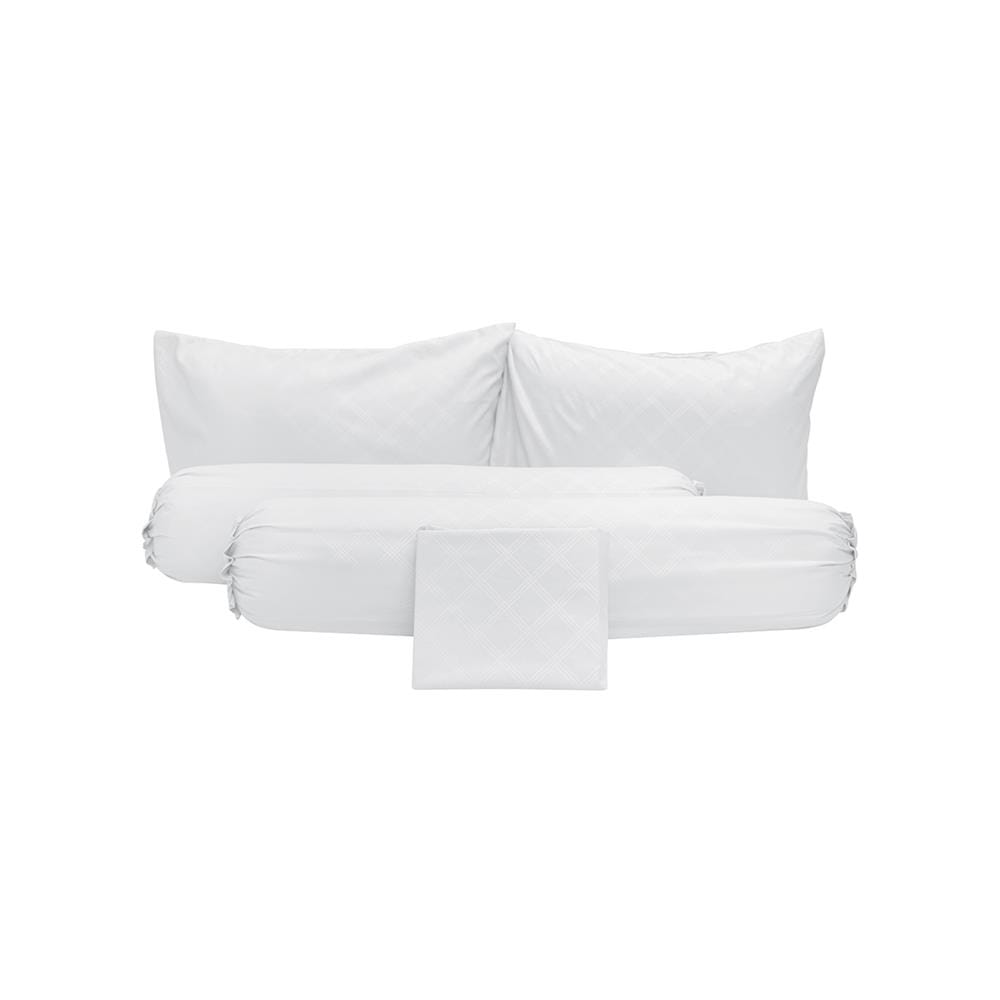 ชุดผ้าปูที่นอน 6 ฟุต 5 ชิ้น PICASSO CLASSIC สี ENJOY WHITE