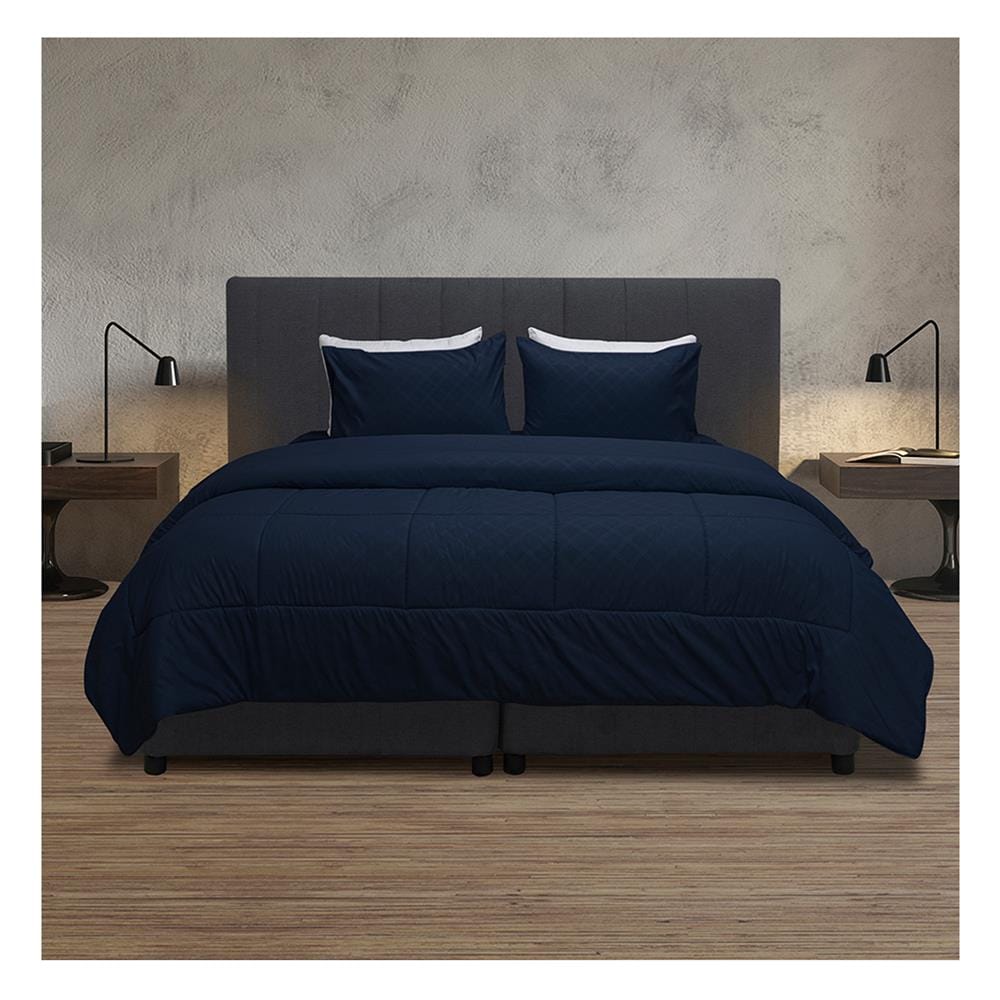 ชุดผ้าปูที่นอน 6 ฟุต 5 ชิ้น PICASSO CLASSIC สี ENJOY NAVY BLUE