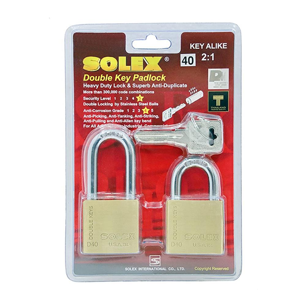 กุญแจคีย์อะไลก์ SOLEX D40 40 มม. สีทองเหลือง 2 ตัว/ชุด