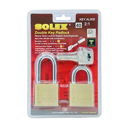 กุญแจคีย์อะไลก์ SOLEX D40 40 มม. สีทองเหลือง 2 ตัว/ชุด