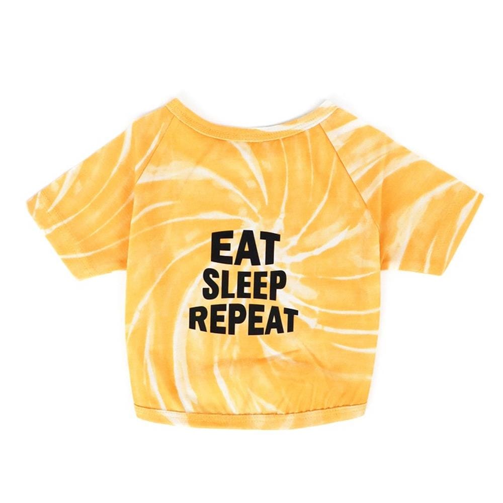 เสื้อสัตว์เลี้ยง CLAWSET EAT SLEEP REPEAT ไซซ์ L สีเหลือง