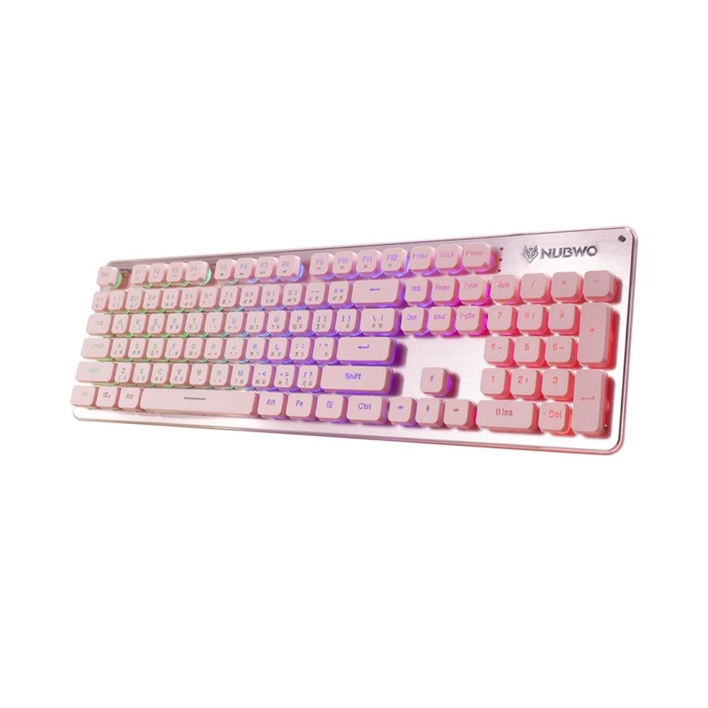 คีย์บอร์ดเกมมิ่ง NUBWO FORTUNE NK-32 สีชมพู