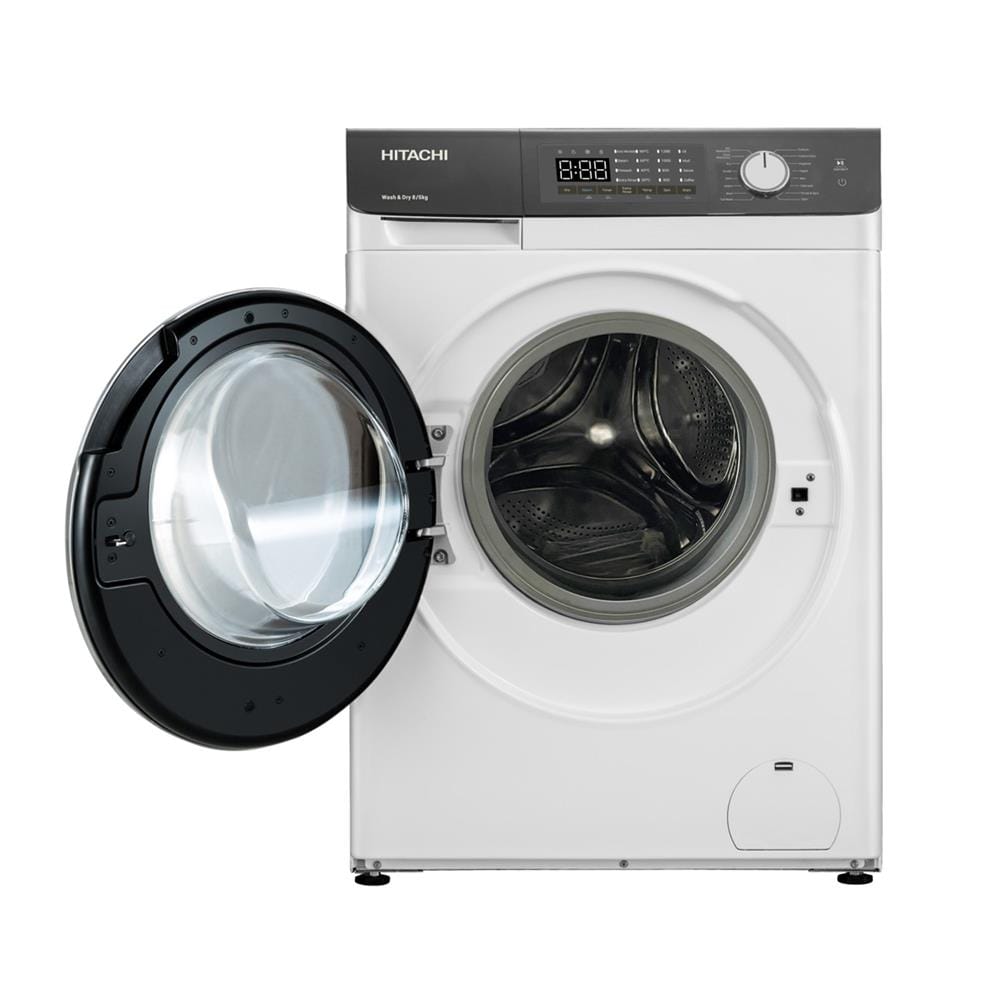 เครื่องซักอบ HITACHI BDD802HVOW 8/5 กก. 1200RPM อินเวอร์เตอร์ สีขาว