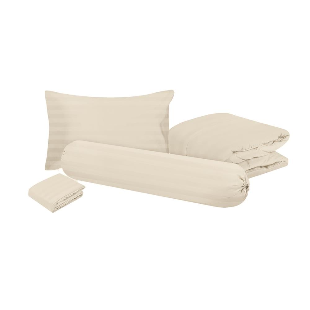 ชุดผ้าปูที่นอน 3.5 ฟุต 4 ชิ้น HOME LIVING STYLE FLORENCE สีเบจ