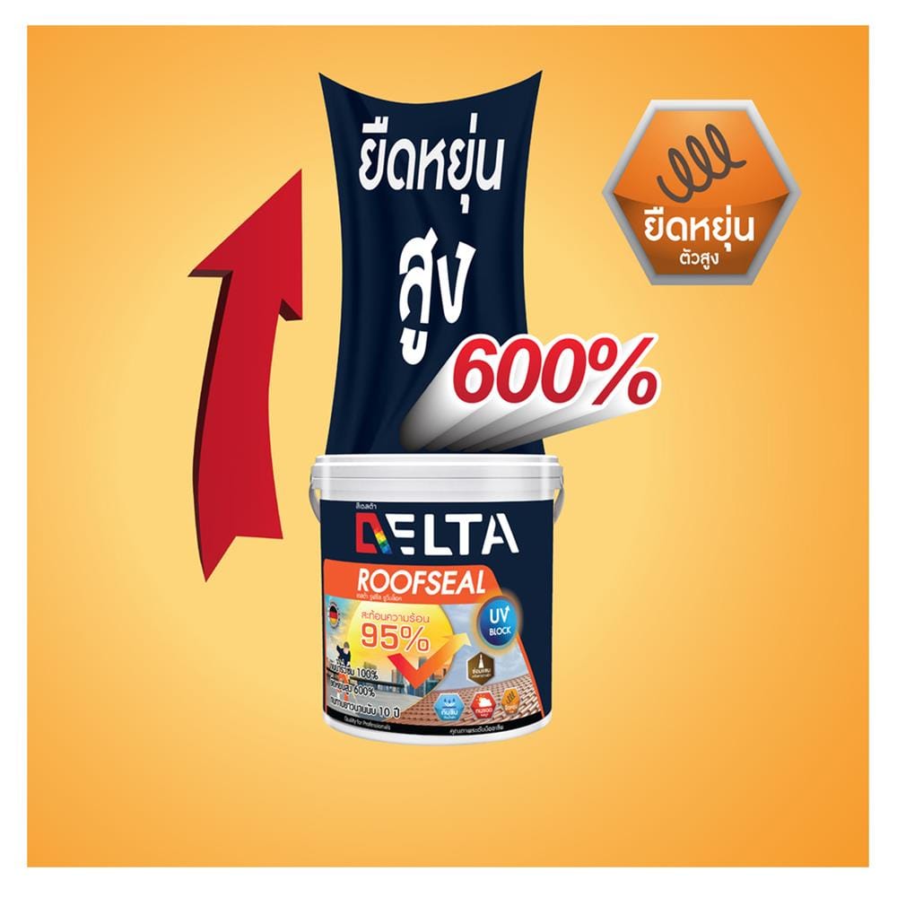 สีอะคริลิกกันซึม DELTA ROOFSEAL UV BLOCK CLEAR BASE เนียน 20 กก.