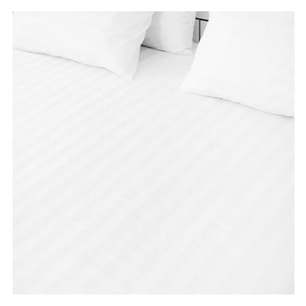 ผ้าปูที่นอน HOME LIVING STYLE CT 250 STRIPE 110X110 นิ้ว แพ็ก 2 ชิ้น สีขาว_3
