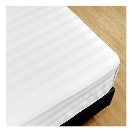 ผ้าปูที่นอน HOME LIVING STYLE CT 250 STRIPE 110X110 นิ้ว แพ็ก 2 ชิ้น สีขาว_5