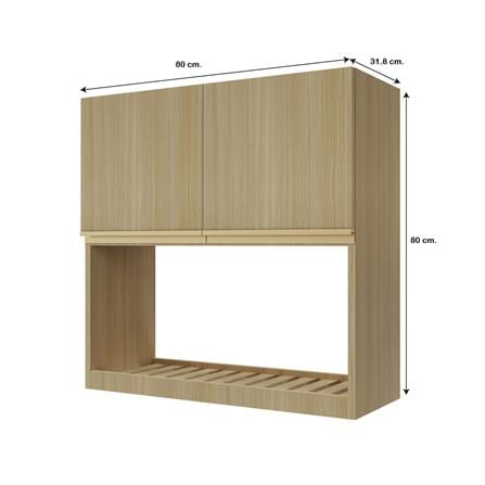 ตู้แขวนคว่ำจาน JUPITER SILKY WOODS 80x80 ซม. สีน้ำตาล_4