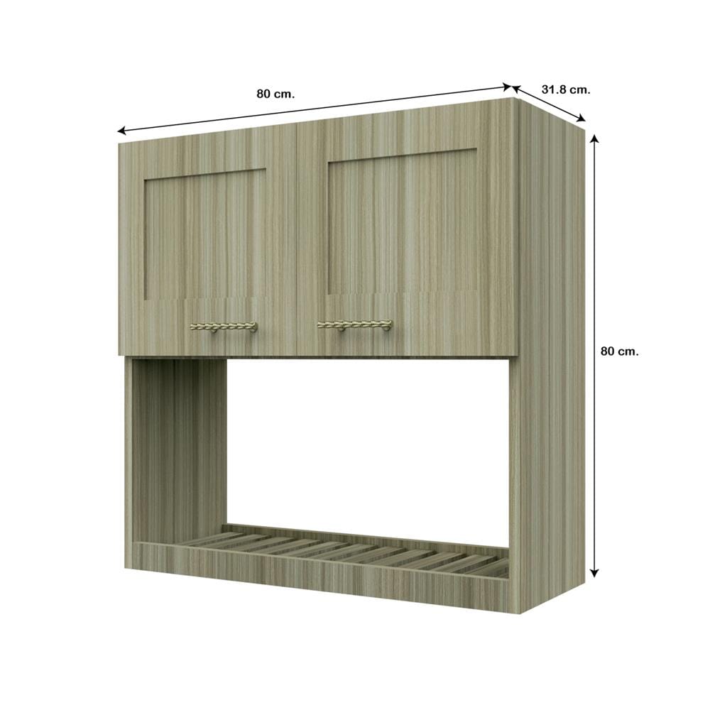 ตู้แขวนคว่ำจาน JUPITER GLORY TEAK 80x80 ซม. สีน้ำตาล