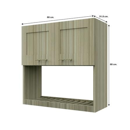 ตู้แขวนคว่ำจาน JUPITER GLORY TEAK 80x80 ซม. สีน้ำตาล_4