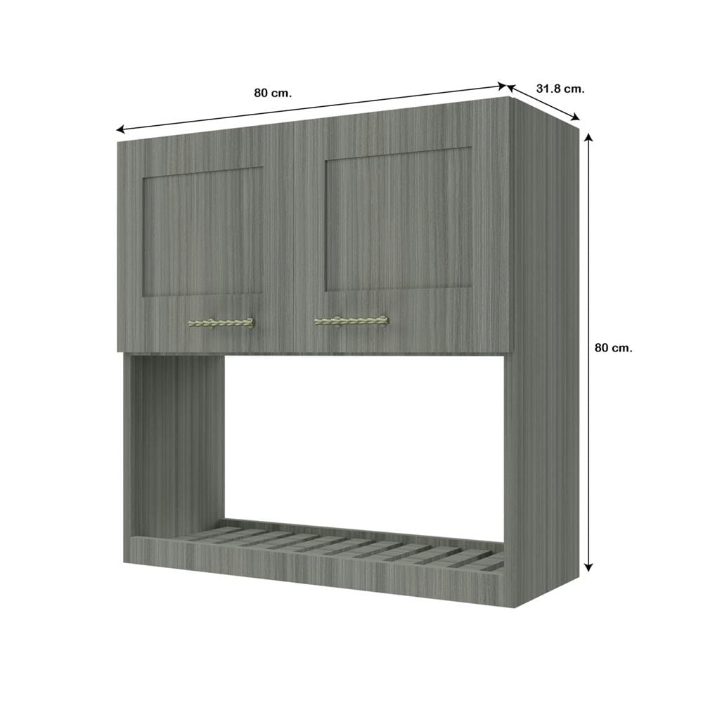 ตู้แขวนคว่ำจาน JUPITER GLORY LIGHT 80x80 ซม. สีเทา