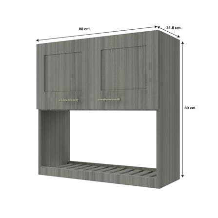 ตู้แขวนคว่ำจาน JUPITER GLORY LIGHT 80x80 ซม. สีเทา_4