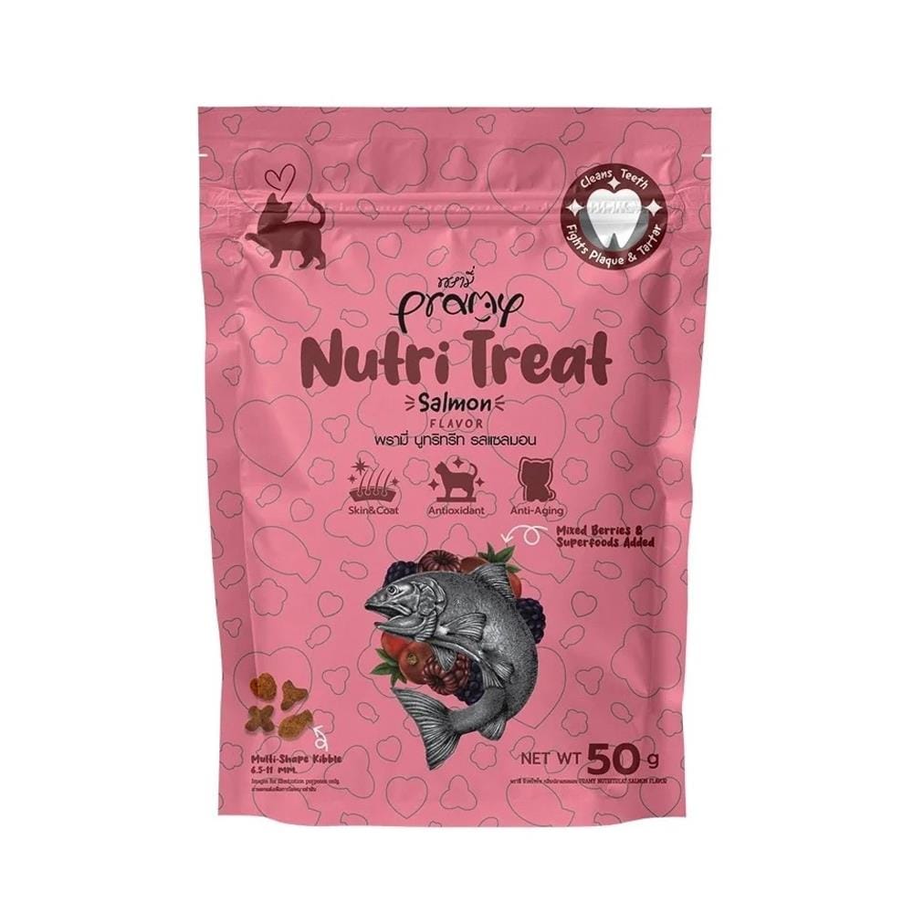 ขนมแมว PRAMY NUTRI TREAT รสแซลมอน 50 ก.