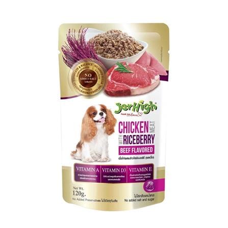 อาหารเปียกสุนัข JERHIGH CHICKEN RICEBERRY BEEF 120 ก._0