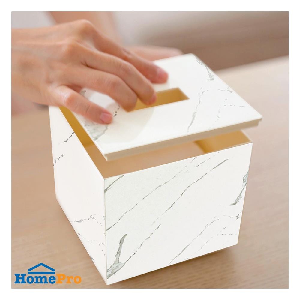 กล่องทิชชู่ POP UP DKW MARBLE S สีขาว