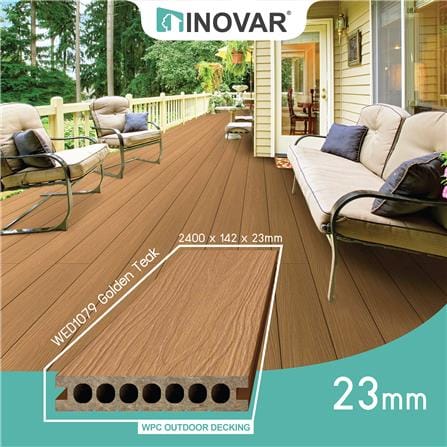 ไม้พื้น WPC INOVAR 14.2X2.3X240 ซม. สีโกลเด้นทีค_4