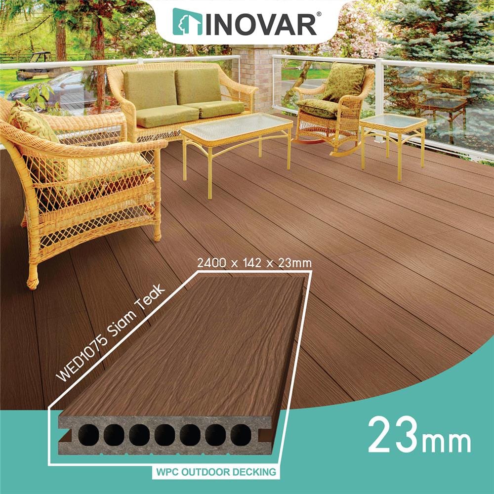 ไม้พื้น WPC INOVAR 14.2x240x2.3 ซม. สีสยามทีค