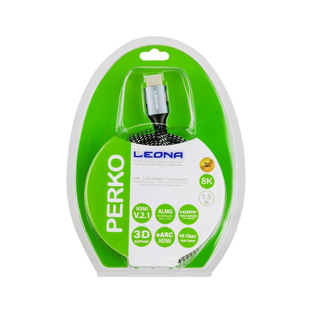สาย HDMI (2.1) LEONA PERKO 8K 1.5 ม.