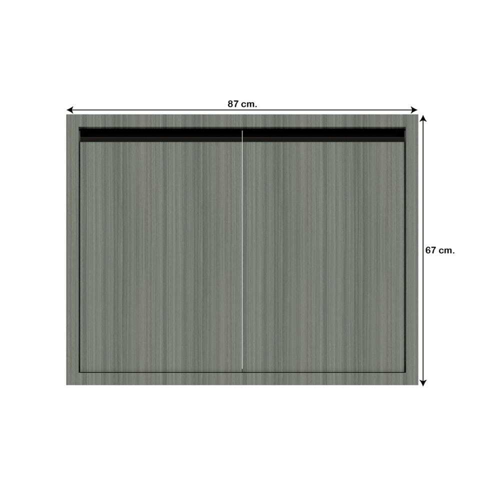 บานซิงค์คู่เรียบ JUPITER SILKY LIGHT 87x67 ซม. สีเทา