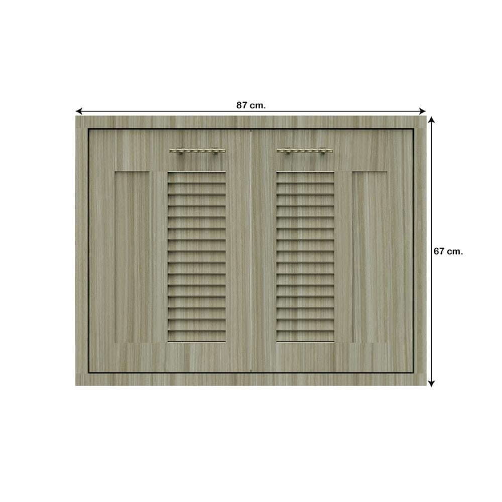 บานซิงค์คู่เกล็ดผสม JUPITER GLORY TEAK 87x67 ซม. สีน้ำตาล