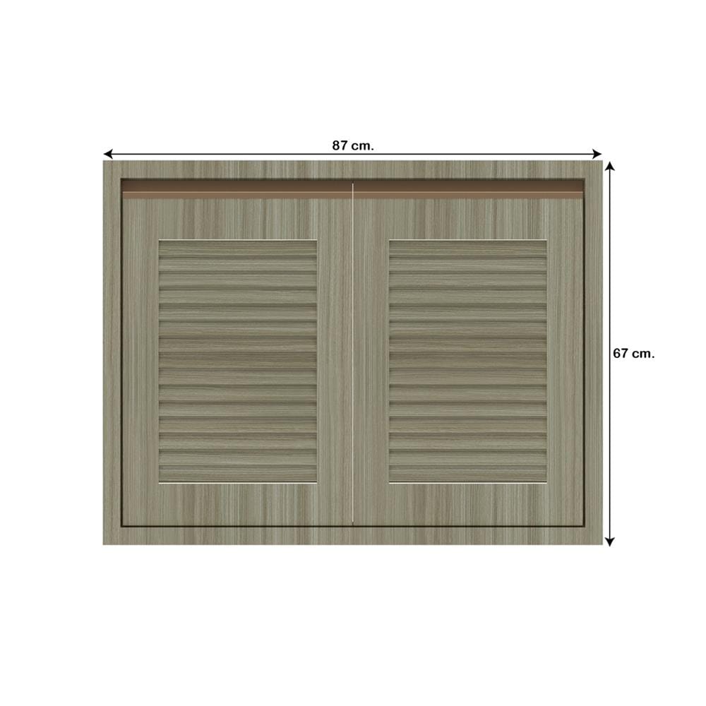 บานซิงค์คู่เกล็ดเต็ม JUPITER SILKY TEAK 87x67 ซม. สีน้ำตาล