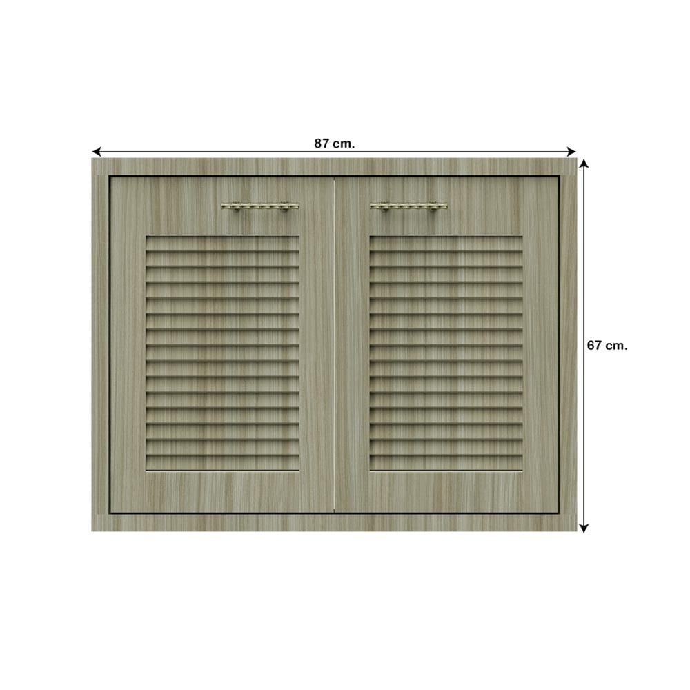 บานซิงค์คู่เกล็ดเต็ม JUPITER GLORY TEAK 87x67 ซม. สีน้ำตาล