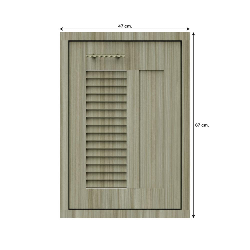 บานซิงค์เดี่ยวเกล็ดผสม JUPITER GLORY TEAK 47x67 ซม. สีน้ำตาล