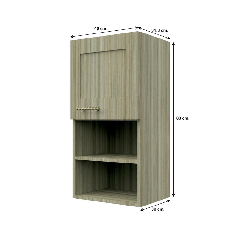 ตู้แขวนเดี่ยวบานเรียบพร้อมชั้น JUPITER GLORY TEAK 40x80 ซม. สีน้ำตาล