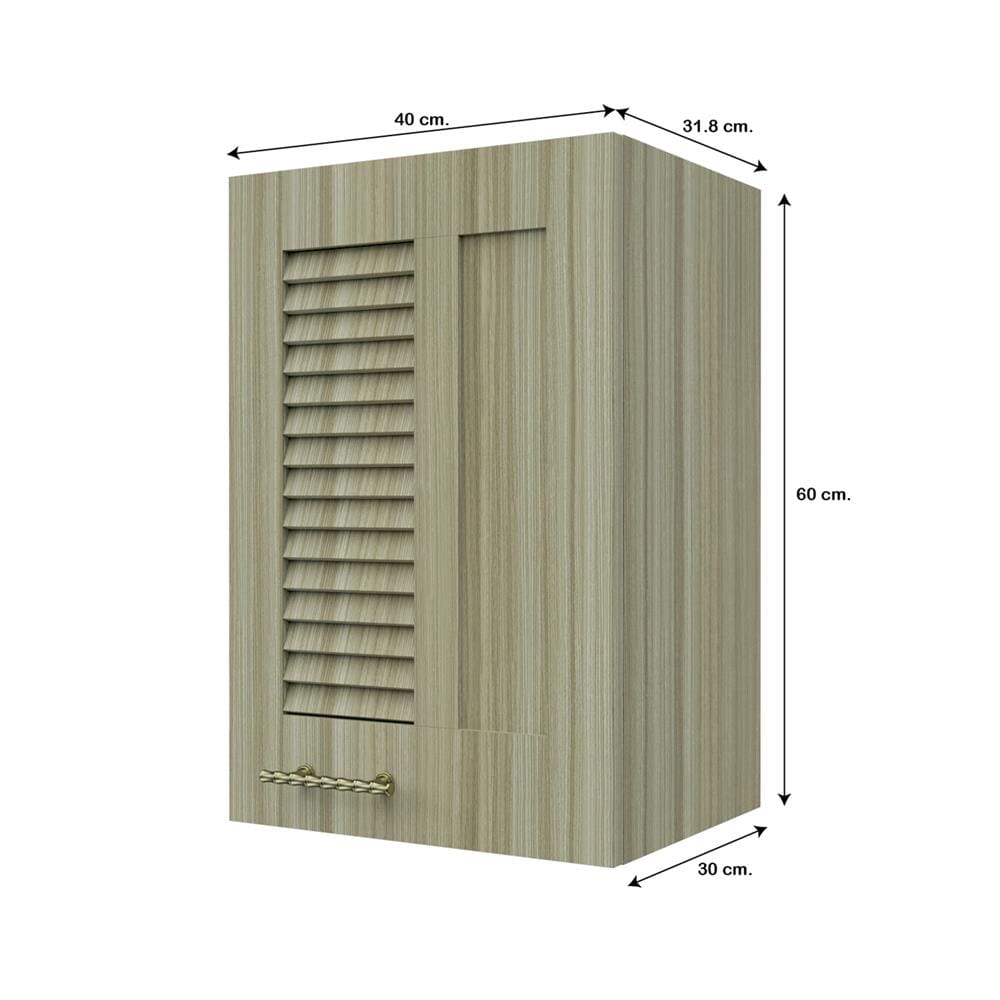 ตู้แขวนเดี่ยวเกล็ดผสม JUPITER GLORY TEAK 40x60 ซม. สีน้ำตาล