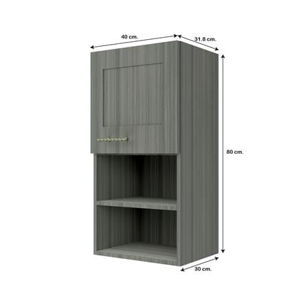 ตู้แขวนเดี่ยวบานเรียบพร้อมชั้น JUPITER GLORY LIGHT 40x80 ซม. สีเทา_4