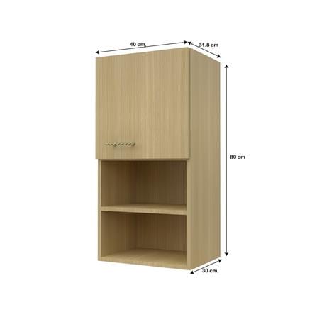 ตู้แขวนเดี่ยวบานทึบพร้อมชั้น JUPITER MINERVA 40x80 ซม. สีน้ำตาล_4