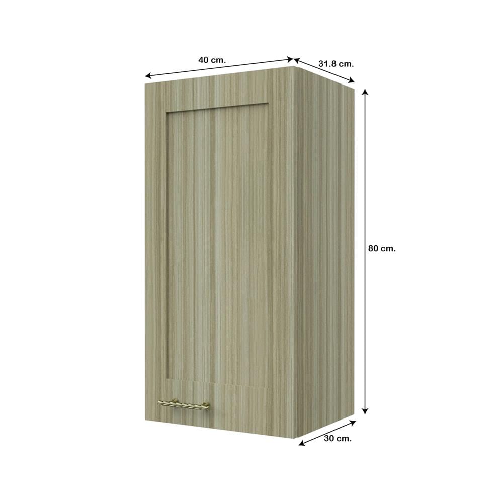 ตู้แขวนเดี่ยวบานเรียบ JUPITER GLORY TEAK 40x80 ซม. สีน้ำตาล
