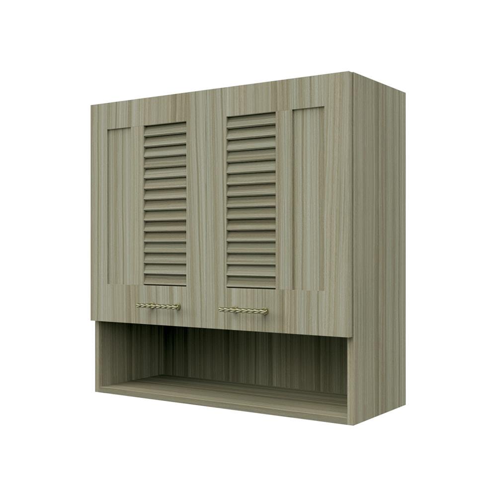 ตู้แขวนคู่เกล็ดผสมพร้อมชั้นโล่ง JUPITER GLORY TEAK 80x80 ซม. สีน้ำตาล