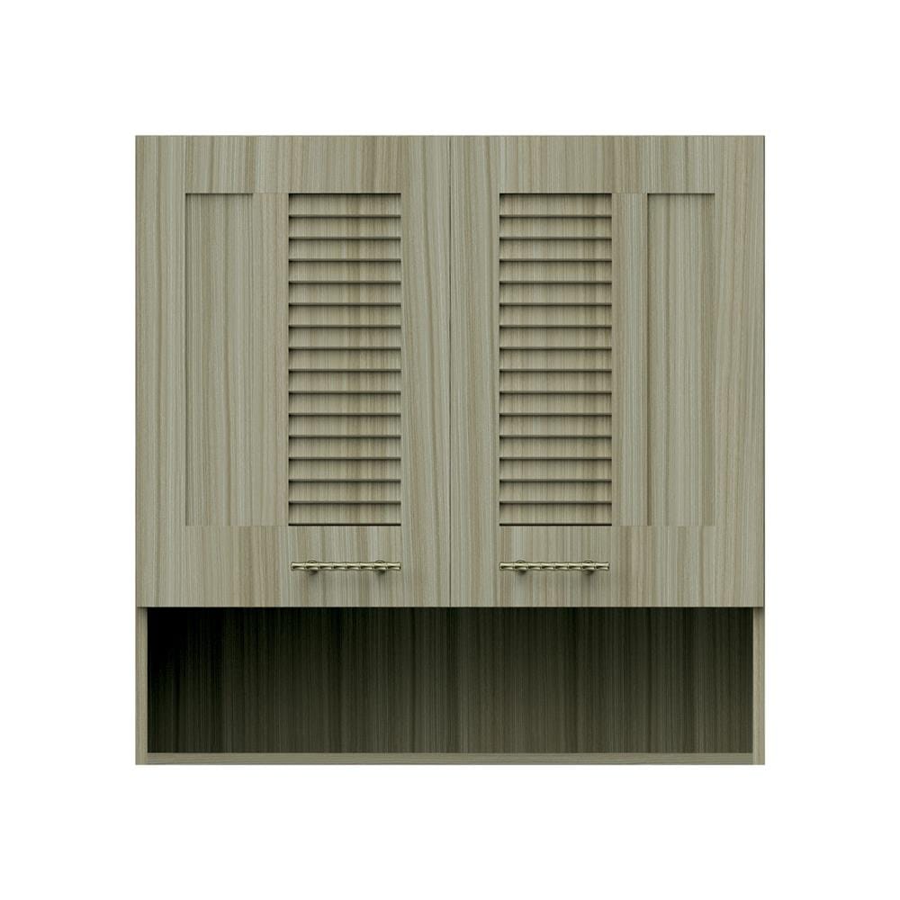 ตู้แขวนคู่เกล็ดผสมพร้อมชั้นโล่ง JUPITER GLORY TEAK 80x80 ซม. สีน้ำตาล