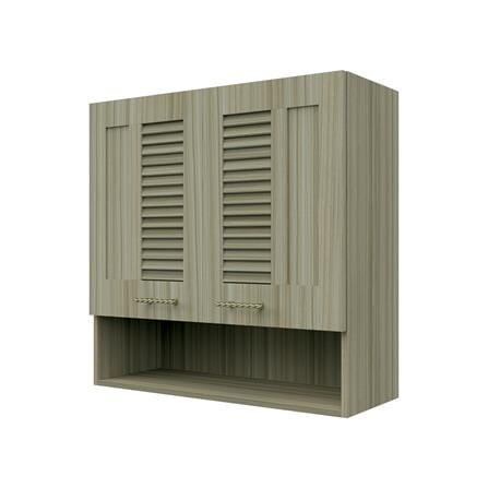 ตู้แขวนคู่เกล็ดผสมพร้อมชั้นโล่ง JUPITER GLORY TEAK 80x80 ซม. สีน้ำตาล
