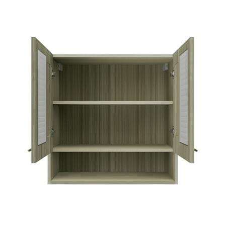 ตู้แขวนคู่เกล็ดผสมพร้อมชั้นโล่ง JUPITER GLORY TEAK 80x80 ซม. สีน้ำตาล_2