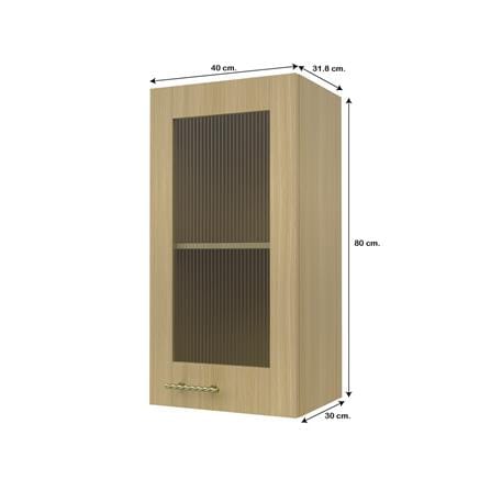 ตู้แขวนเดี่ยวบานกระจก JUPITER MINERVA 40x80 ซม. สีน้ำตาล_4