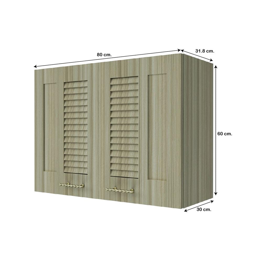 ตู้แขวนคู่เกล็ดผสม JUPITER GLORY TEAK 80x60 ซม. สีน้ำตาล