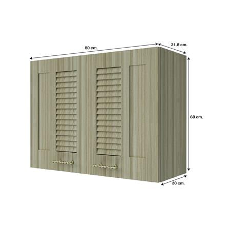ตู้แขวนคู่เกล็ดผสม JUPITER GLORY TEAK 80x60 ซม. สีน้ำตาล_4