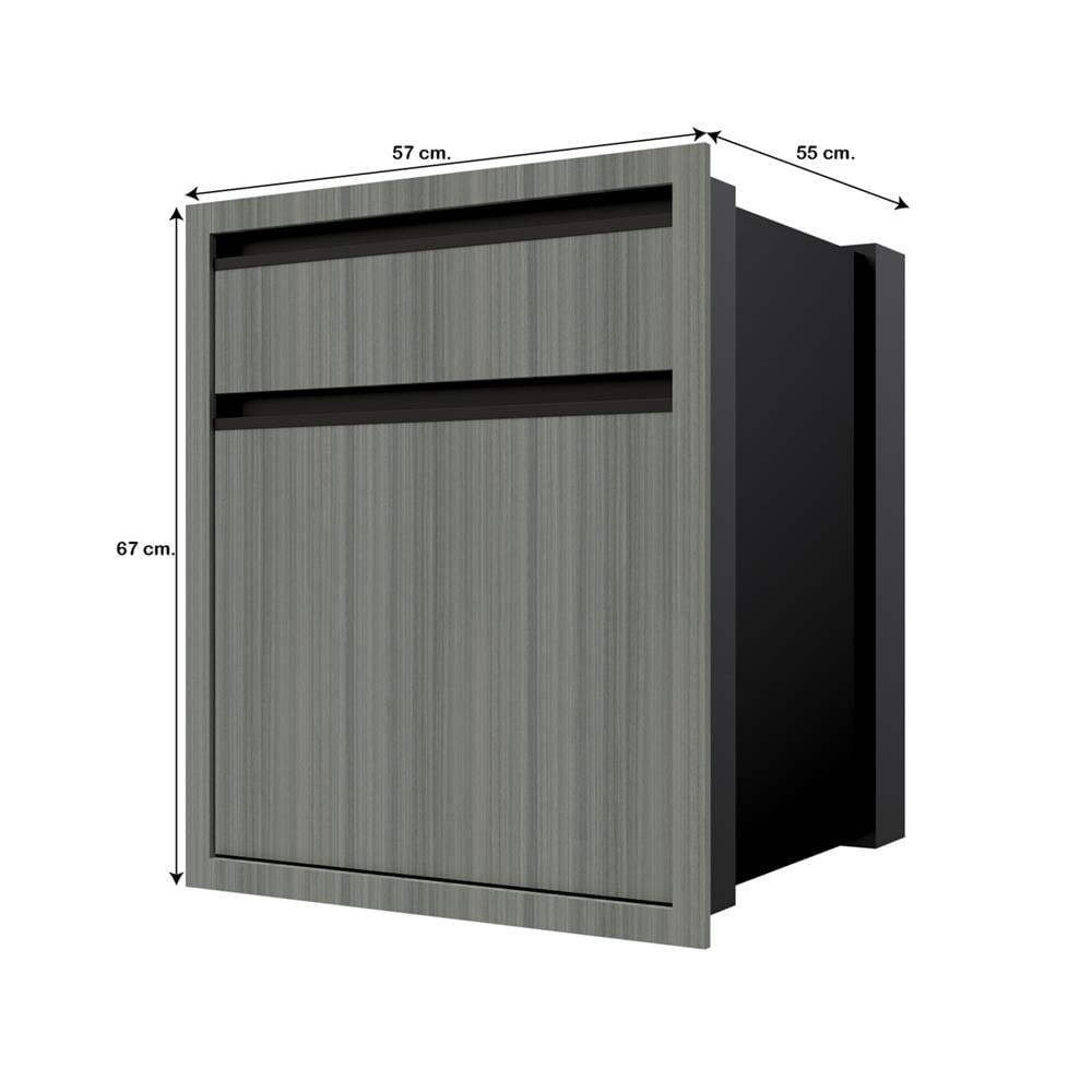 ตู้ลิ้นชัก 2 ชั้น JUPITER SILKY LIGHT 57x67 ซม. สีเทา