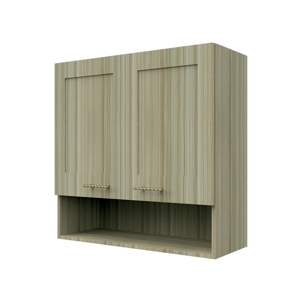 ตู้แขวนคู่บานทึบพร้อมชั้นโล่ง JUPITER GLORY TEAK 80x80 ซม. สีน้ำตาล