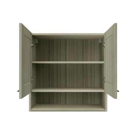 ตู้แขวนคู่บานทึบพร้อมชั้นโล่ง JUPITER GLORY TEAK 80x80 ซม. สีน้ำตาล_2