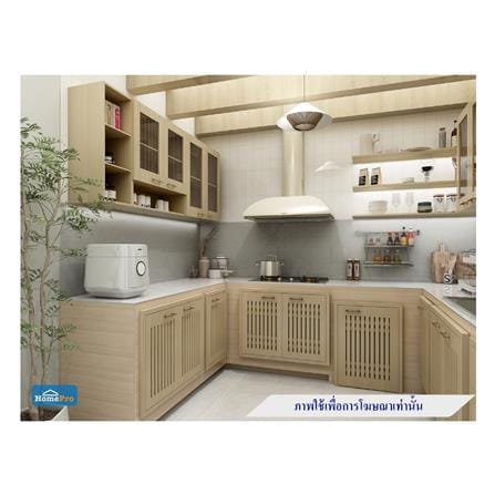 ตู้แขวนคู่บานกระจกพร้อมชั้นโล่ง JUPITER MINERVA 80x80 ซม. สีน้ำตาล_4