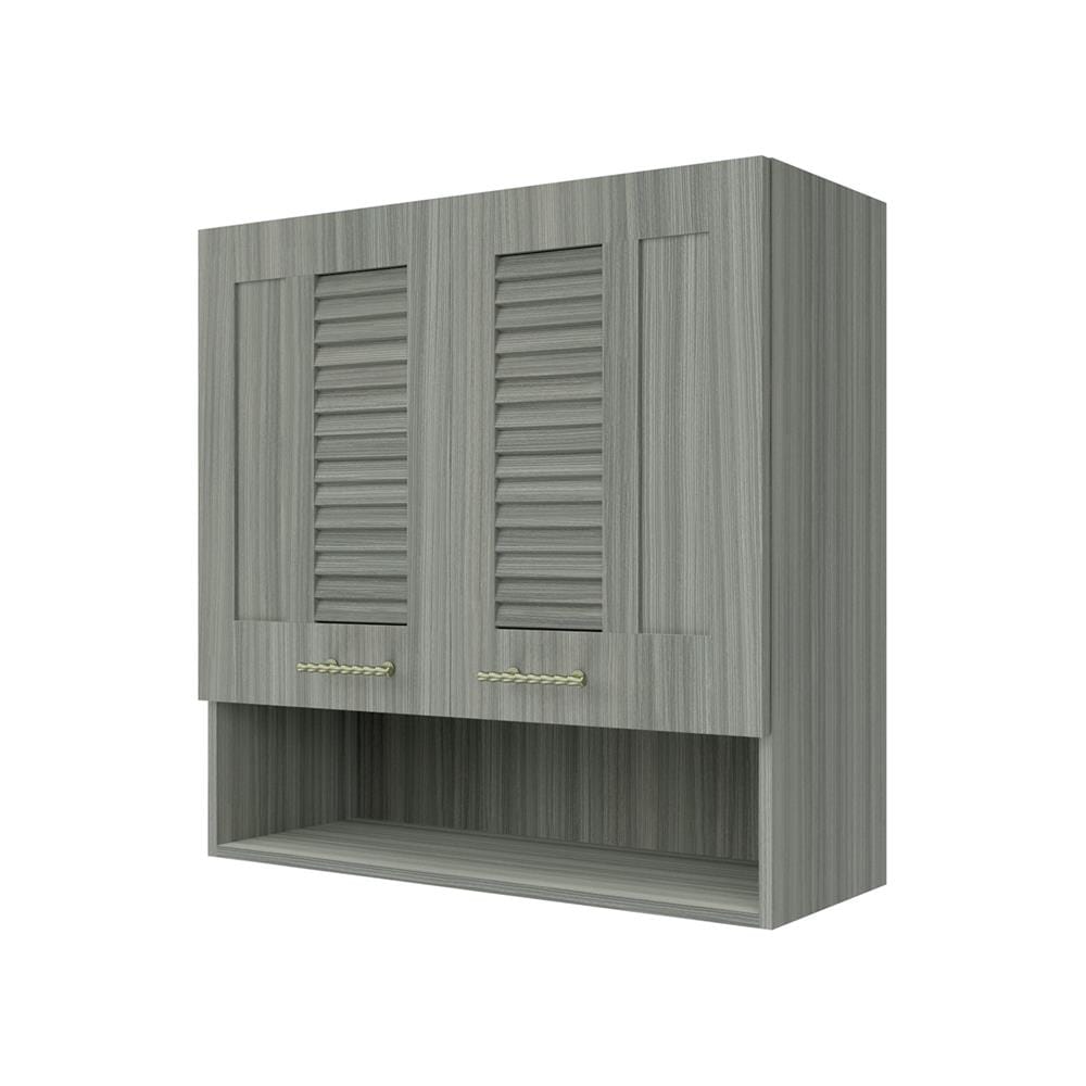 ตู้แขวนคู่เกล็ดผสมพร้อมชั้นโล่ง JUPITER GLORY LIGHT 80x80 ซม. สีเทา